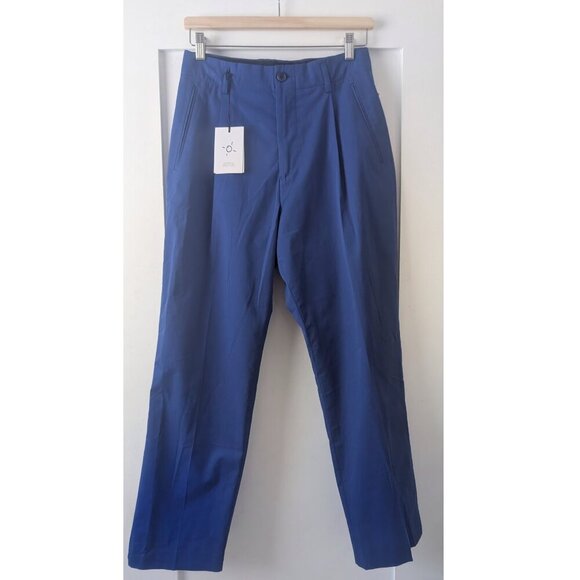 NWT Paul Smith | Cotton Pleated Ankle-Length Trousers in Cobalt Blue - Picture 1 of 10